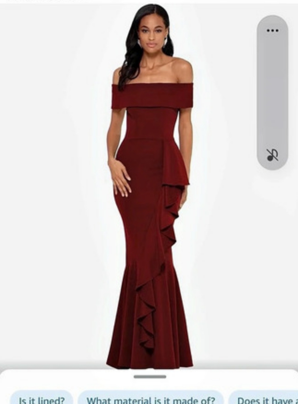 Betsey & Adam Ruched Bardot Maxi Dress Ruched Bardot dress In Size 4 P. Burgandy